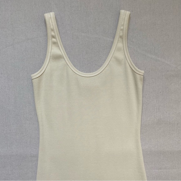 Perfect White Tee Ribbed Sleeveless Midi Blondy Dress - Picture 5 of 13